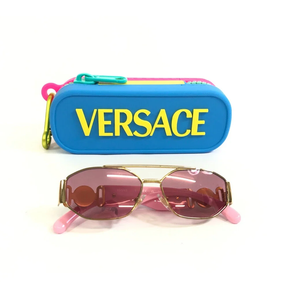 Versace Kids Sunglasses VK2003 1002/9L Gold Pink Frames with Mirror Pink Lenses